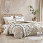New Chenille Leopard Linen 3 Piece Bedding Comforter Set, Full/Queen