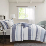 INSTOCK FOR STORE PICKUP ONLY. 5pc King/California King Roman Jacquard Comforter Set White/Blue - Madison Park