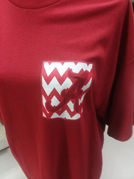 Alabama  Crimson Tide Official T-Shirt red CHEVRON