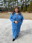 New Women's Long Sleeve Denim Maxi Shirtdress - Universal Thread™ Medium Wash