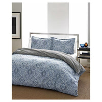 New Eddie Bauer City Scene Twin Size Duvet Cover & Sham Set Blue Multi