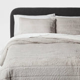 New  Luxe Faux Fur Comforter and Sham Set Full/Queen Gray - Threshold