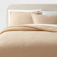 New Full/Queen Wheat Color Waffle Weave Duvet Cover and Sham Set - Threshold™