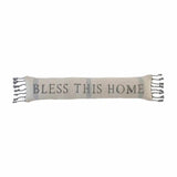 Mud Pie Bless This Home Fringe Oblong Pillow Farmhouse Easy Clean