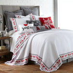 Levtex Home Rudolph Holiday Christmas 3 pc. Quilt Set King Size White New