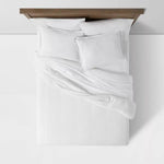 King Size Waffle Weave Duvet & Sham Set White