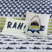 New Urban Habitat Luke 5pc. Full/Queen Cotton Shark Print Reversible Kids' Comforter Set - Urban Habitat