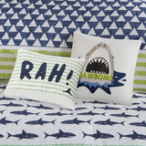 New Urban Habitat Luke 5pc. Full/Queen Cotton Shark Print Reversible Kids' Comforter Set - Urban Habitat