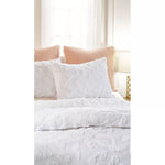 New Peri Home 3pc Full/Queen Chenille Leopard Duvet Cover & Sham Set White