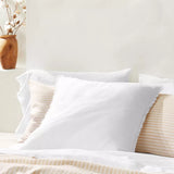 New TWO Casaluna 26 x 26 Euro Heavyweight Linen Blend Throw Pillow White