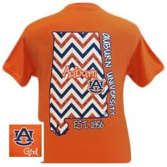Girlie Girl Originals Auburn University T-Shirt Short Sleeve Orange