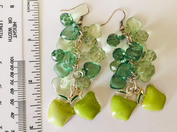 Fashion Jewelry Green Apple Vintage Look Hobo Earrings New Discontinued Stock