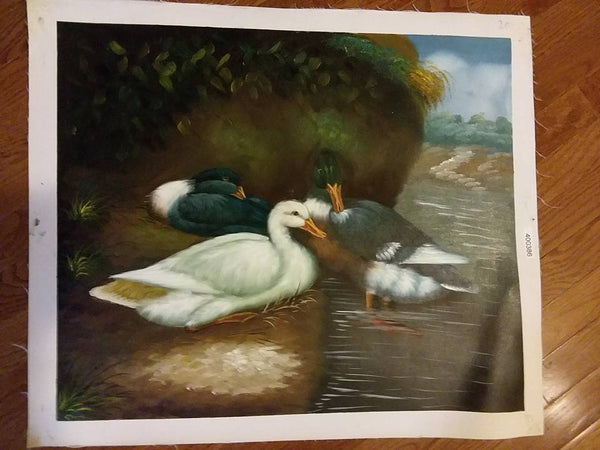 Three Ducks unstretched unframed canvas 20x24