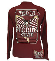 Girlie Girl Originals FSU Florida State Seminoles Tied To Big Bow Long Sleeve T-Shirt
