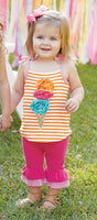 Mud Pie Summer Fun Ice Cream Tank Capri outfit Girls New Pink Multi Infant Toddler