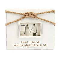 MUD PIE distressed solid pine wood frame.  Nautical rope knot accent. The perfect gift.