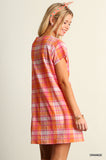 Umgee Boutique Women Plaid Dress Tunic with Pockets