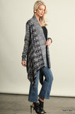 Umgee Trendy Cardigan Outerwear Sweater Navy Blue & Grey Size Small New