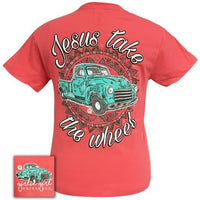 Girlie Girl Originals Jesus take the wheel Coral Ladies T-Shirt Short Sleeve