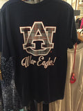 Girlie Girl Originals  War Eagle! Auburn Plaid Logo Navy T- Shirt Short Sleeves