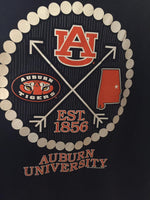 Girlie Girl Originals Auburn University Tigers EST. 1856 Pearls Blue Short Sleeves