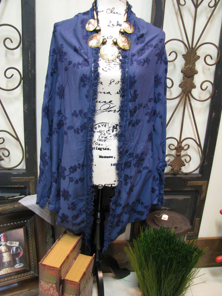 Umgee Blue Cardigan/Outerwear/Coverup