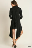 UMGEE  High and Low Button Up Dress with  Tie Detail Black
