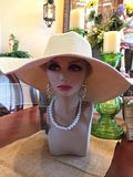 Natural Colored Straw Floppy Hat with Bendable Wire Rim