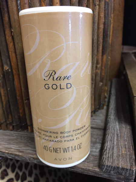 Avon Rare Gold Shimmering Body Powder 1.4 oz Discontinued #888761023731