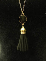 New Small Tassel Necklace Black Gold