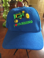 I Love Farming Royal Blue Baseball Cap Hat Adjustable