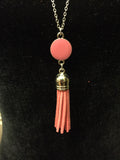 New Small Tassel Necklace Orange/Pink