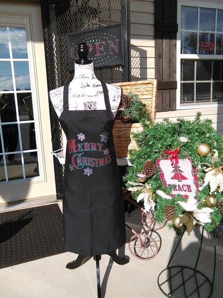 Black Christmas apron