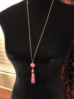 New Small Tassel Necklace Pink