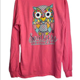 Girlie Girl Originals Preppy Owl Long Sleeve Safety Pink Long Sleeve Jersey T-Shirt