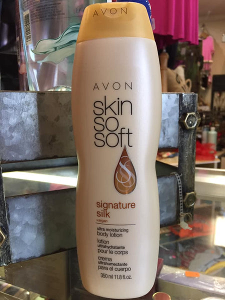 Avon SKIN-SO-SOFT signature silk+argan ultra discontinued body lotion 11.8 oz #094000754056